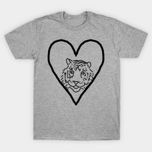 My Tiger Valentine Line Drawing T-Shirt